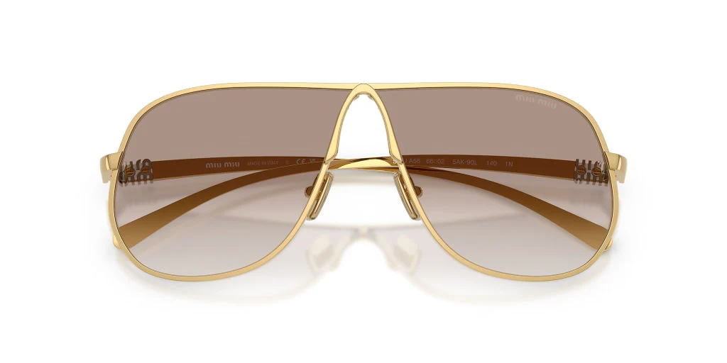 MU A56S Miu Miu Gold/ Clear Gradient Brown L - Image 5