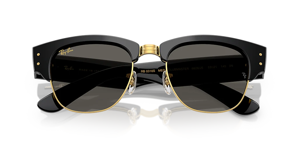 RB0316S Mega Clubmaster Blacked Out Collection Ray-Ban Black XL - Image 5