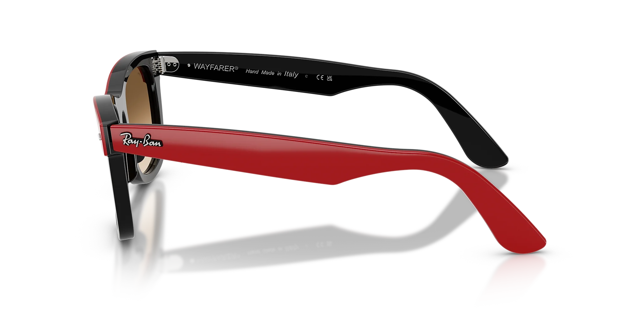 RB2240 Wayfarer Ray-Ban Red On Black/Gradient Brown M - Image 3
