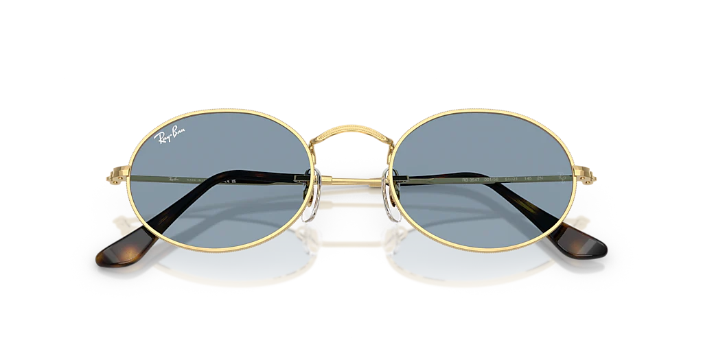 RB3547 Oval Metal Summer Capsule Ray-Ban Gold/Blue M - Image 5