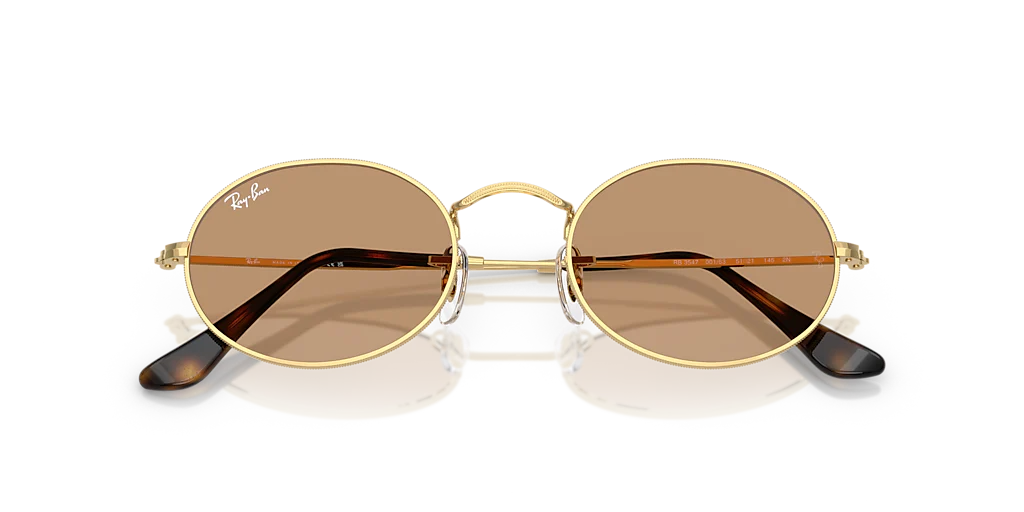 RB3547 Oval Metal Summer Capsule Ray-Ban Gold/Brown M - Image 5